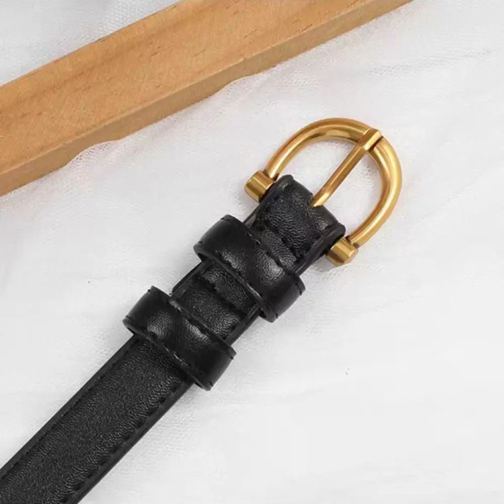 

Elegant Jeans Decor Women Belt Pin Buckle Thin Pu Waistbands Korean Style Fashion Trouser Decoration Daily