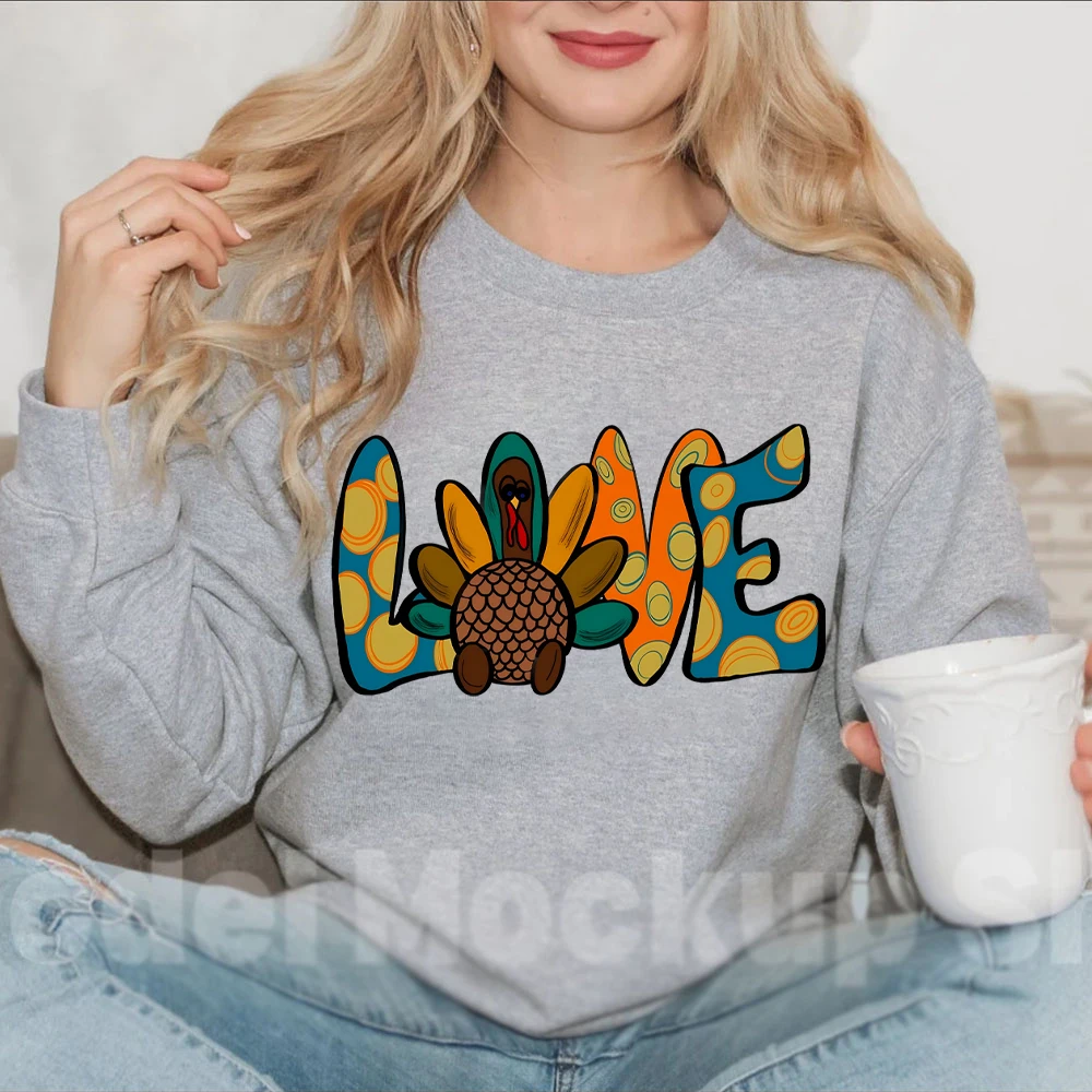 Love Turkey Women's Clothing Thanksgiving Love Turkey Hoodies Thanksgiving Women's Clothing Fall Hoodie's Turkey Womens Clothing