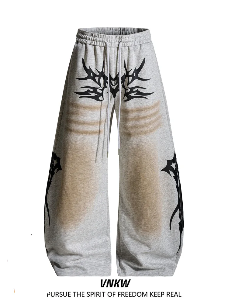 

Gothic Totem Print Wide Leg Knife Pants Unisex Loose Casual Sport Sweatpants Dyeing Printing Men's Women's Comfortable Fit