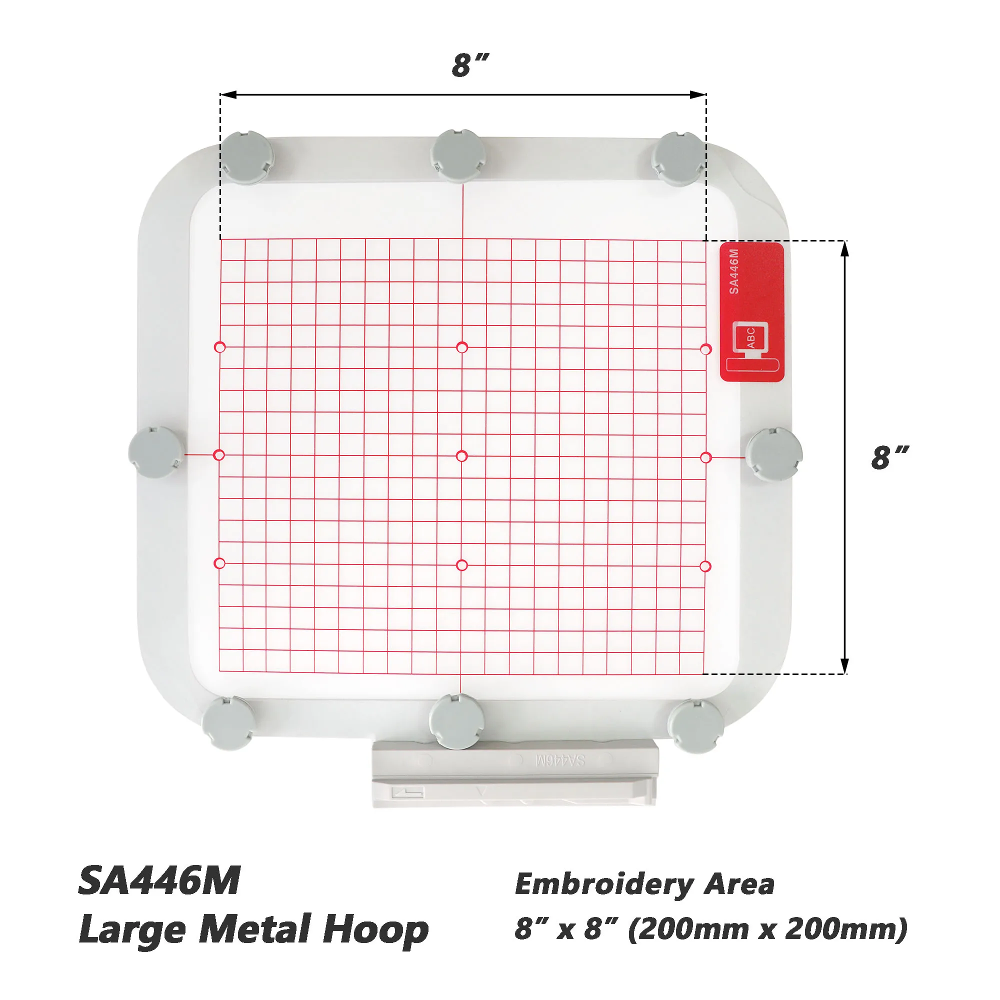 SA446M 8x8in 200x200mm Metal Mighty magnetic Hoop Master for Brother Babylock Embroidery Machine NV6000D NV6700D NV6750D XV8500D