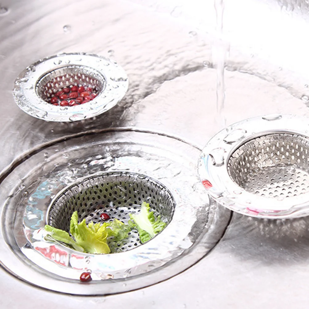 

4pcs Stainless Steel Drain Strainer Sink Filter For Kitchen Bathroom Floor Bathtub Stopper Hair Catcher Tool Silver Size S