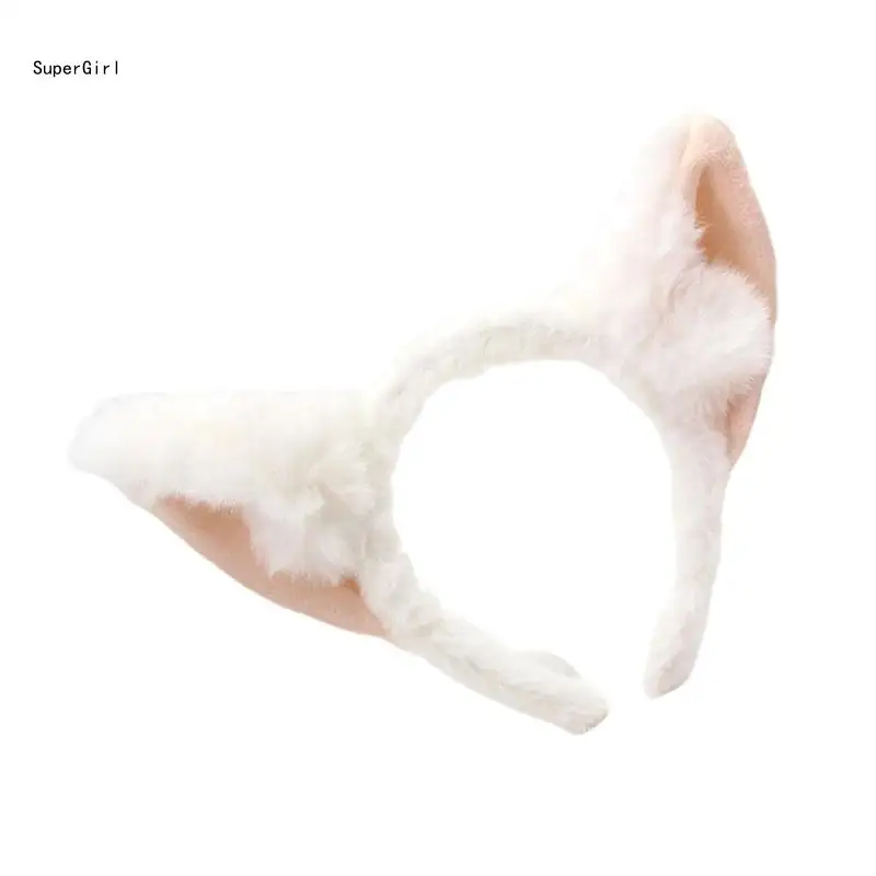 Dobermann Puppy Ears Headband Anime Masquerade Halloween Headwear Party Costume J78E