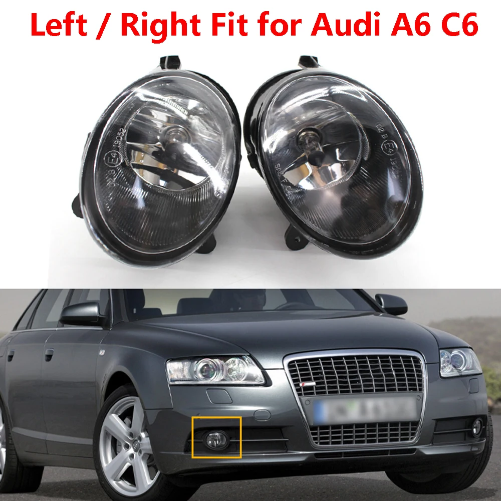 

1/2pcs 12V Left/Right Car Fog Light Halogen Foglamps 55W Fog Lamp 4F0941699 4F0941700 Fit for Audi A6 C6 2005 2006 2007 2008