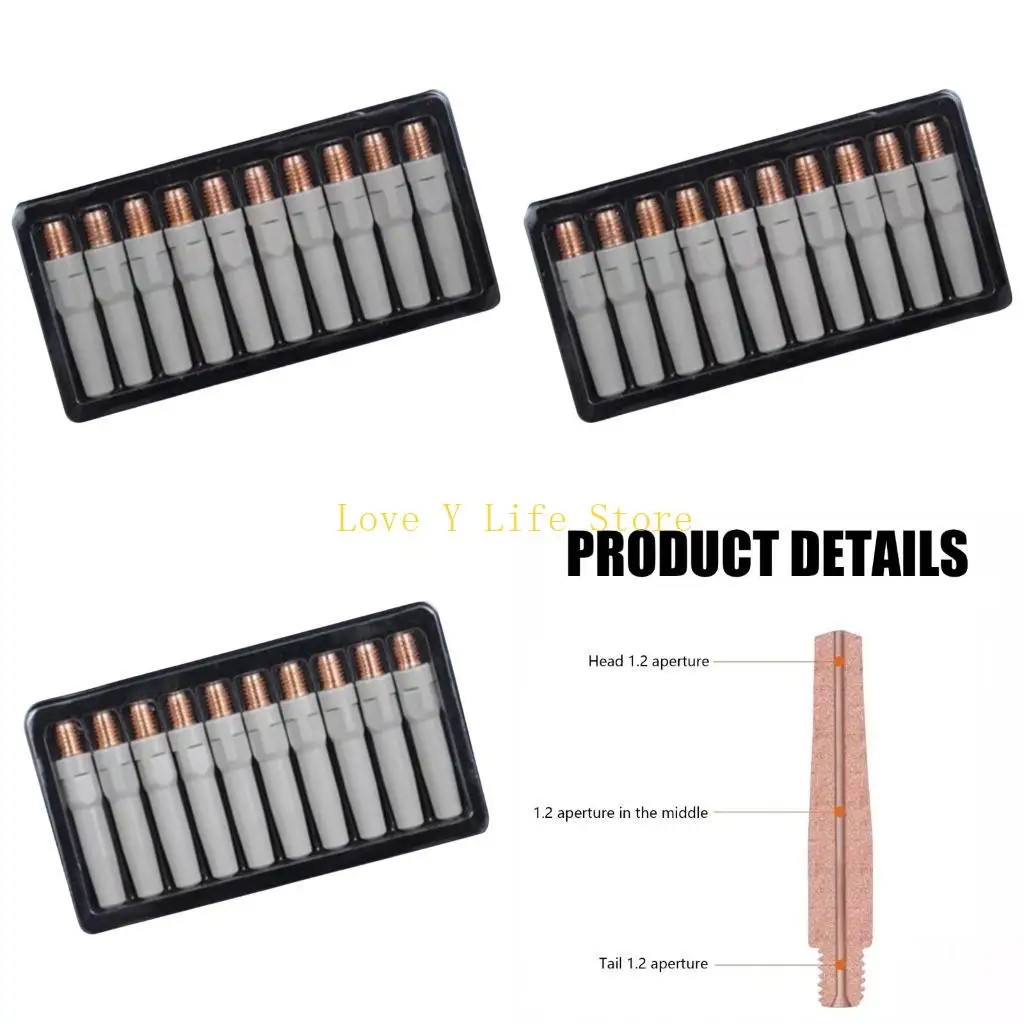 

L74C 10Pcs/set MIG Welding Contact Tip Nozzle 0.8/1.0/1.2mm Welding Tips For Industry