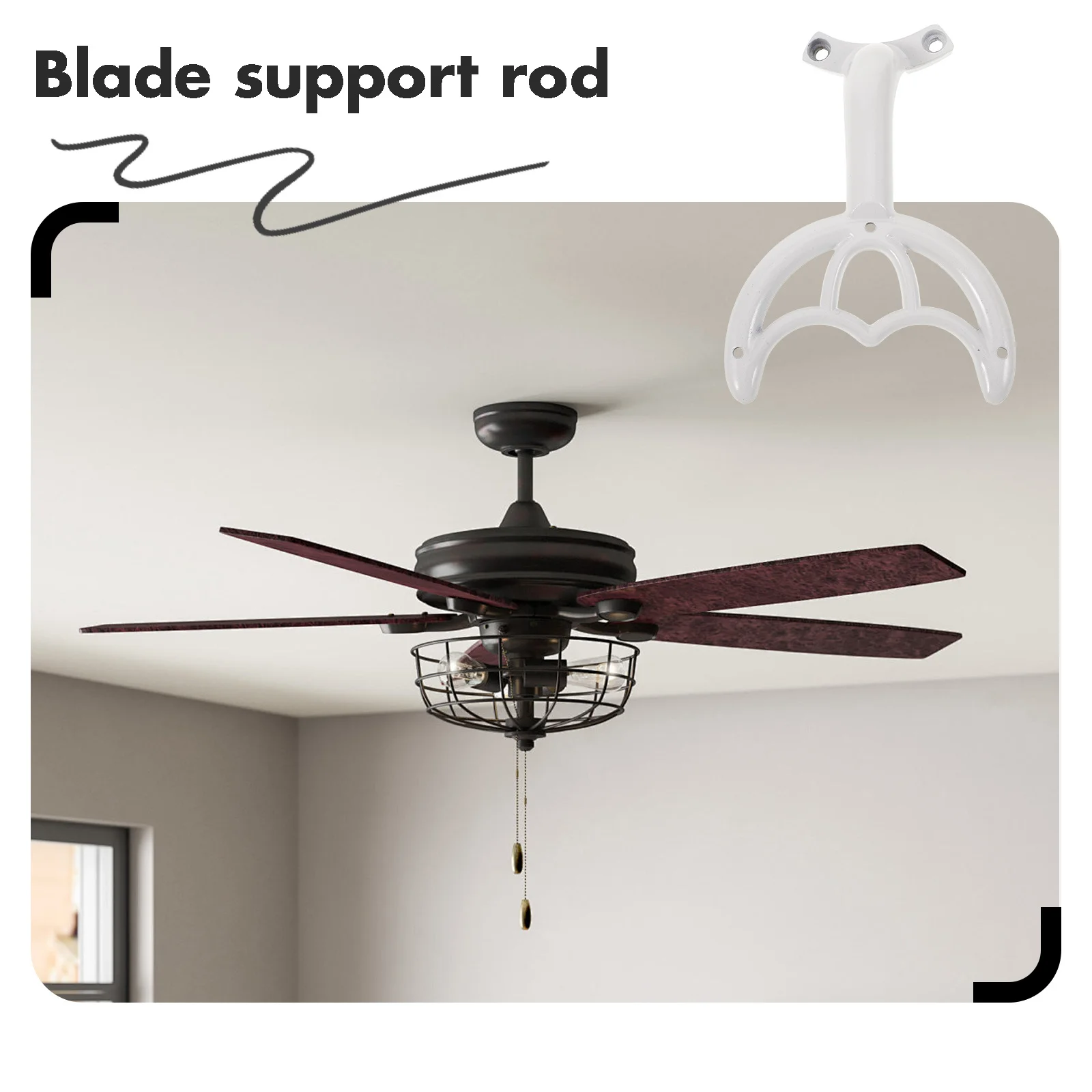 

5Pcs Ceiling Fan Blade Support Rod Replacement Arms Sturdy Fan Blades Repair Parts for Home Hotel Replacement Arms