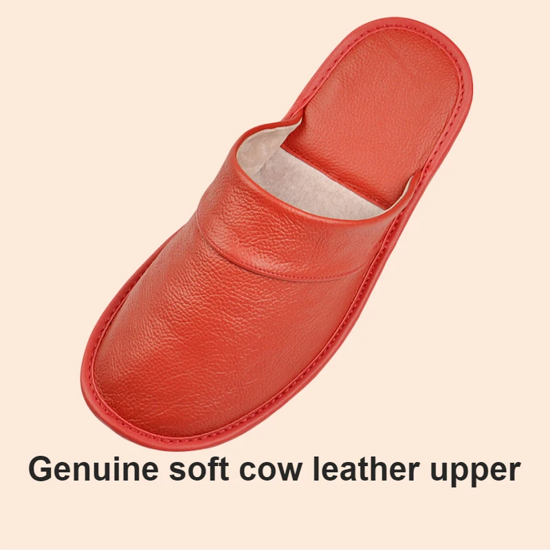 Big sizes Genuine Cow Leather Linen Slippers Homes in indoor slipper Spring Autumn men women elderly non-slip casual single shoe