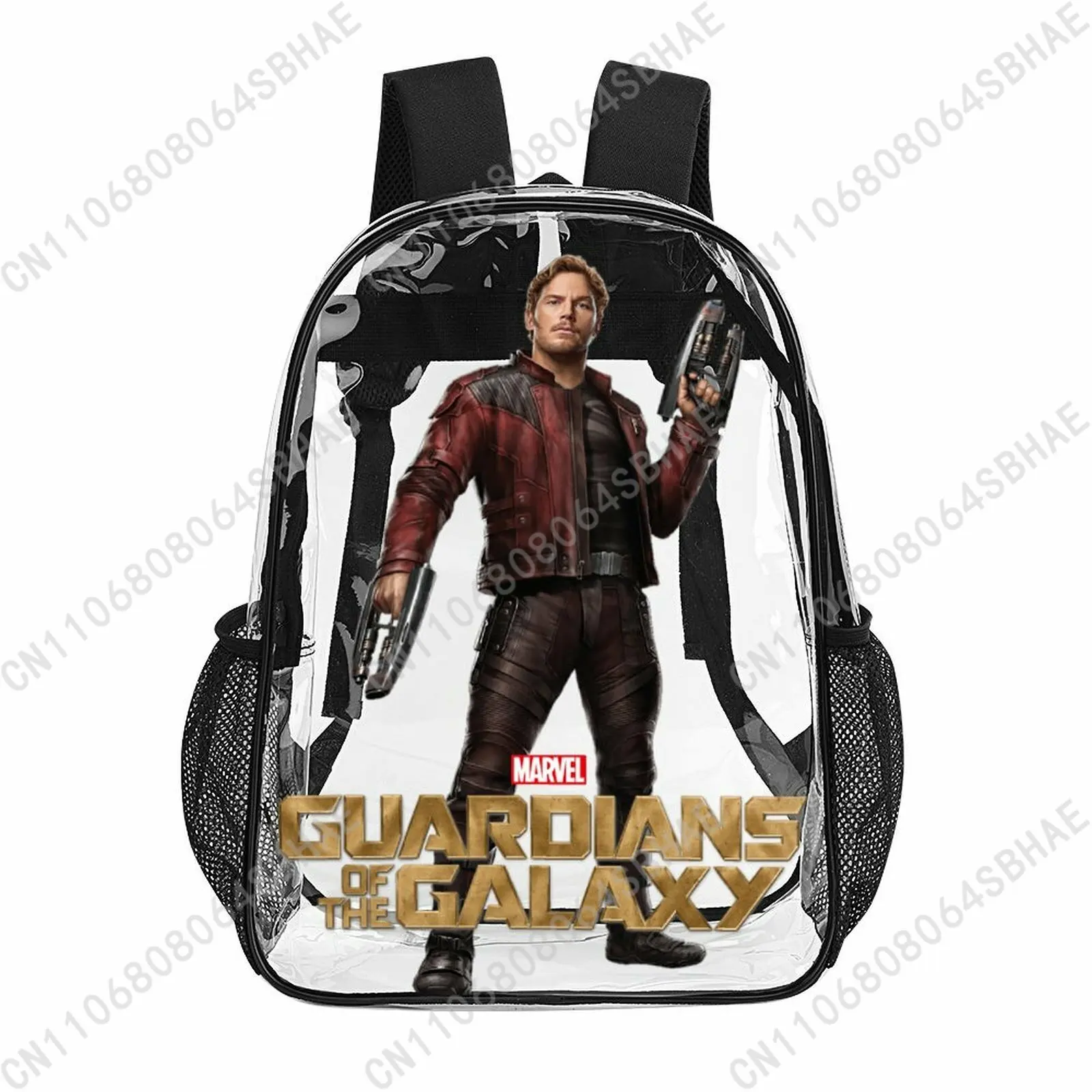 

Модный прозрачный рюкзак Marvel Star Lord, 17 дюймов, для мужчин, женщин и подростков, персонализированная прозрачная сумка из ПВХ, подарки, косплей