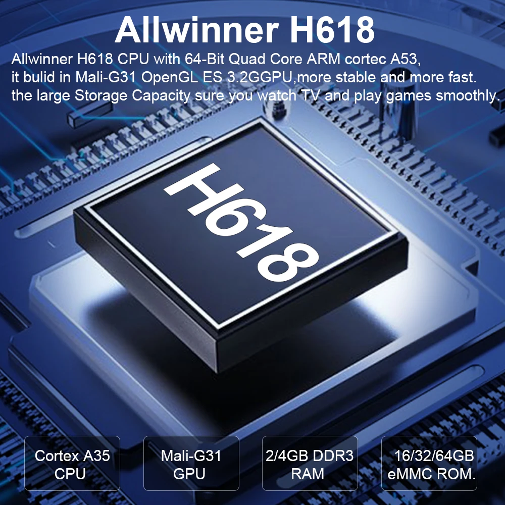 Magcubic all winner h618 android 12 tv box wifi6 hdr10 mali g31 mp2 unterstützung 8k 6k 4k bt 5,0 voice media player set top box