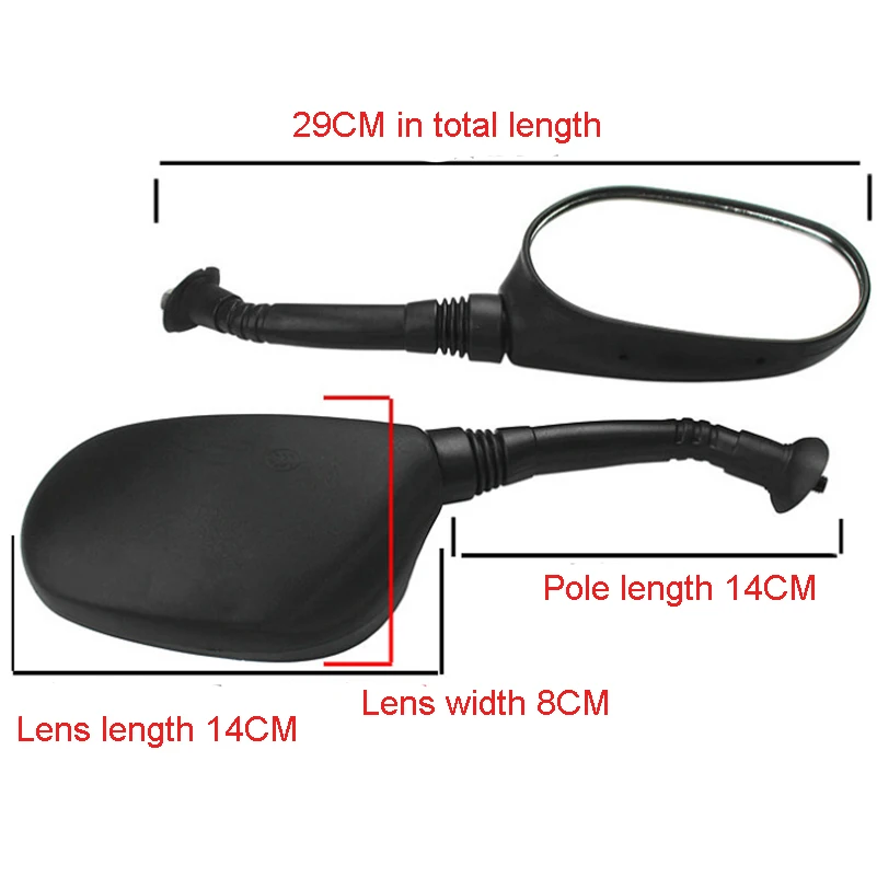 Motorcycle electric vehicle rearview mirror  pedal car universal reverse mirror modification 8mm/6mm