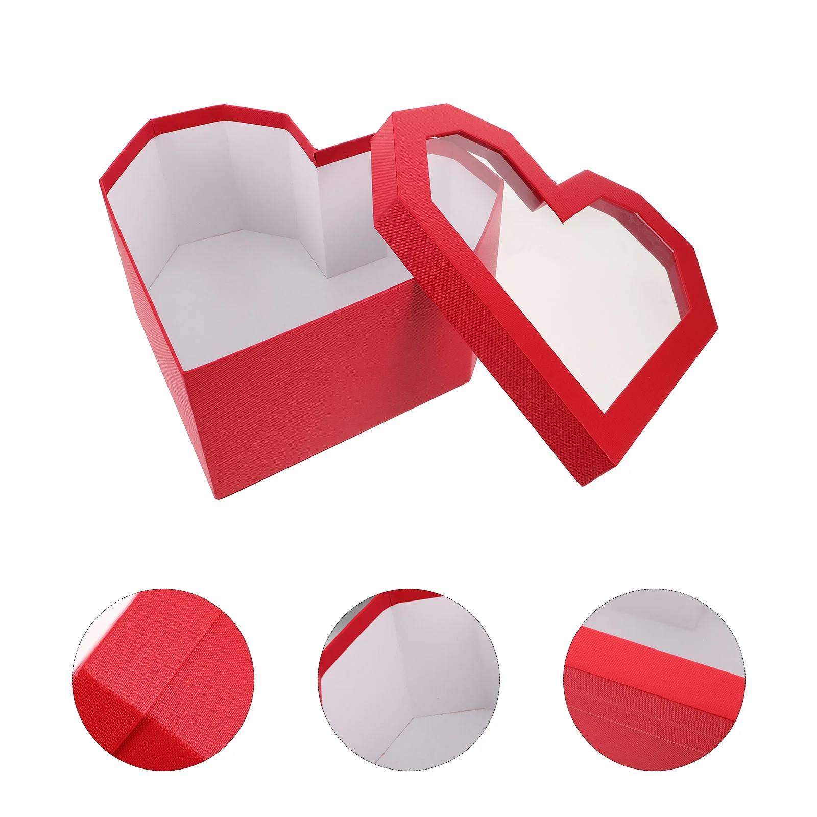 

Heart Shaped Gift Box Boxes Empty Present Red for Snack Valentines Day Packaging Hollowed Baskets Flower Pvc Wooden Tray Bags