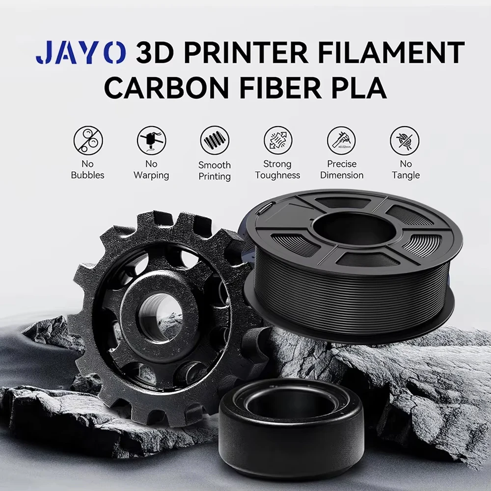 JAYO PETG-CF 3D Printer Filament 5Rolls/10Rolls PETG Carbon Friber 1.75mm Materials for 1.75mm No Bubble &FDM for 3D Printing view 5