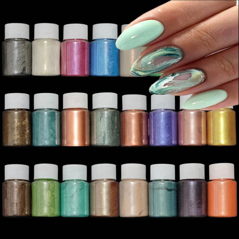 30ml Brilliant Pearl Mica Powder Pigment Aurora Pearl Nails Glitter Car Paint/Eyeshadow/Slime/Soap/Epoxy Resin DIY Dye Pigment