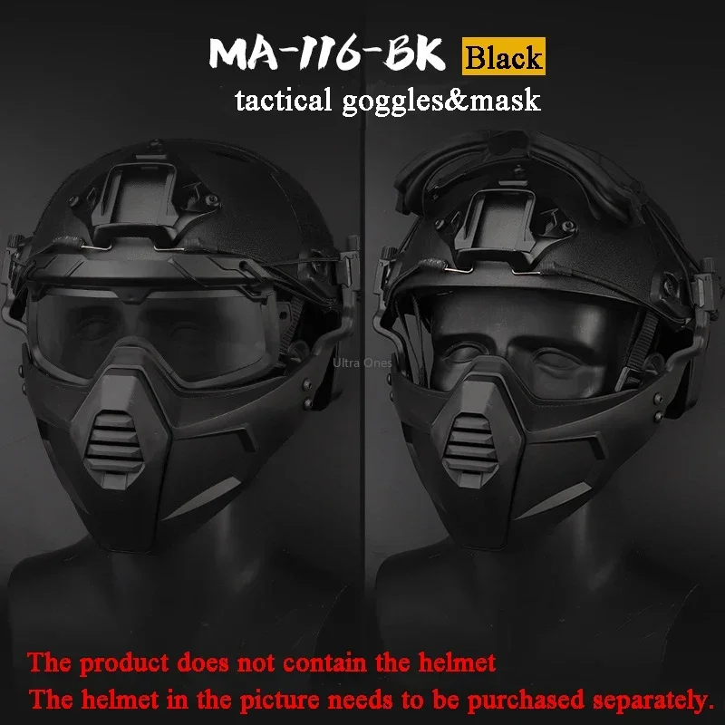 Máscara táctica con gafas, juego de guerra Cs, máscaras protectoras de seguridad para tiro, accesorios de combate para Paintball Airsoft