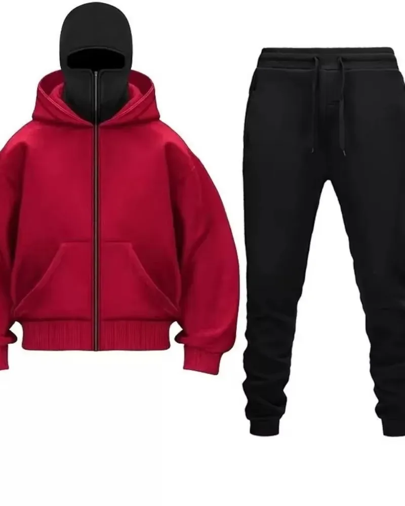 

Autumn/Winter Unisex Oversized Hooded Sweatshirt and Leisure Sweatpants Set Print Jogger Costume Streetwear Hip Hop Fashion