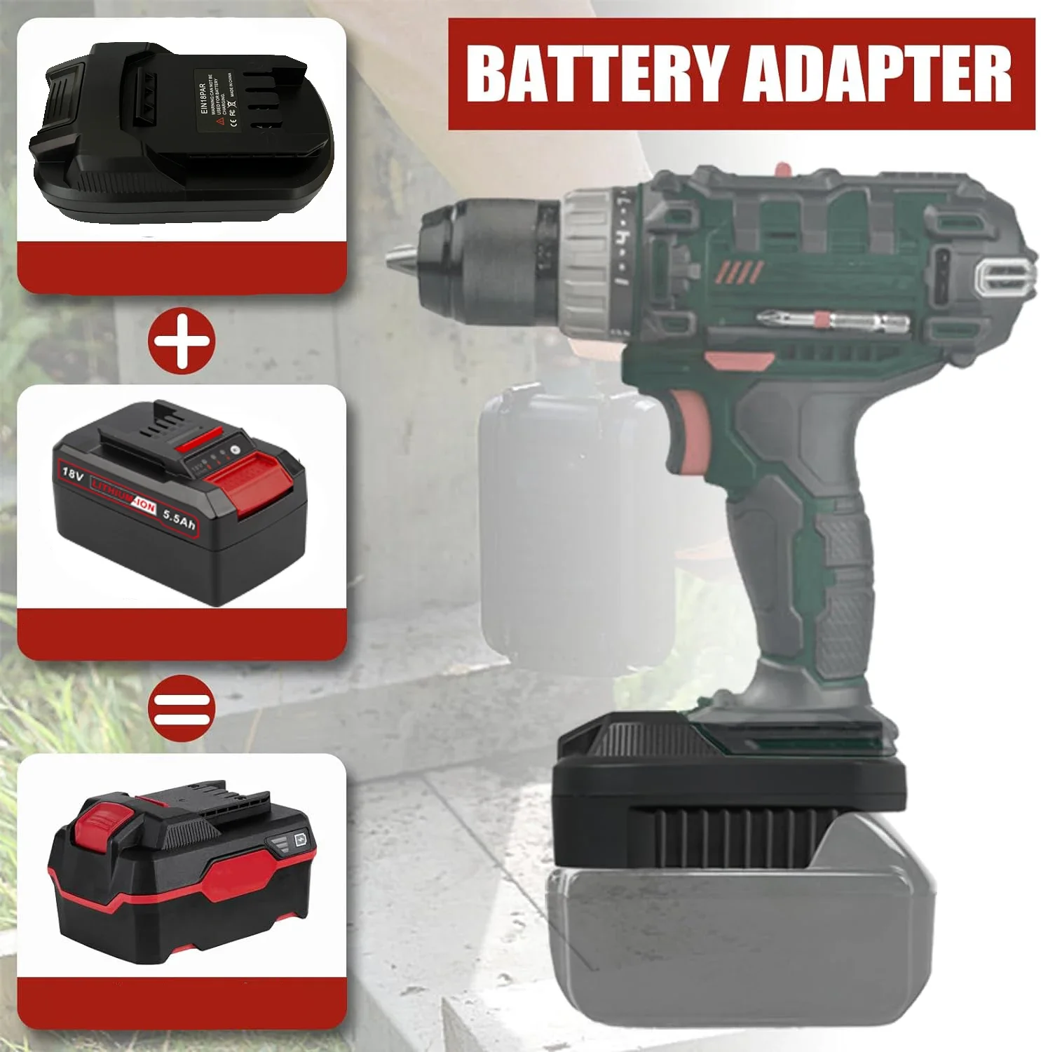 Einhell 18V Li-ion Pil Dönüştürücü için EIN18PAR Pil Adaptörü Parkside 20V Li-ion Pil Elektrikli El Aletleri