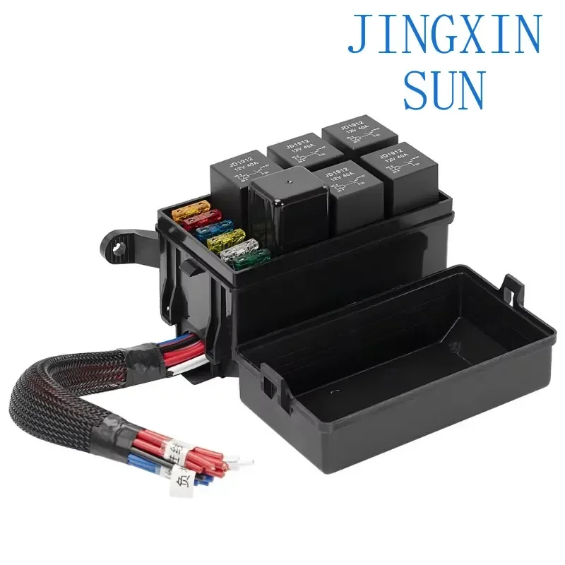 12-Slot relay box with spade terminal fuse for car truck trailers