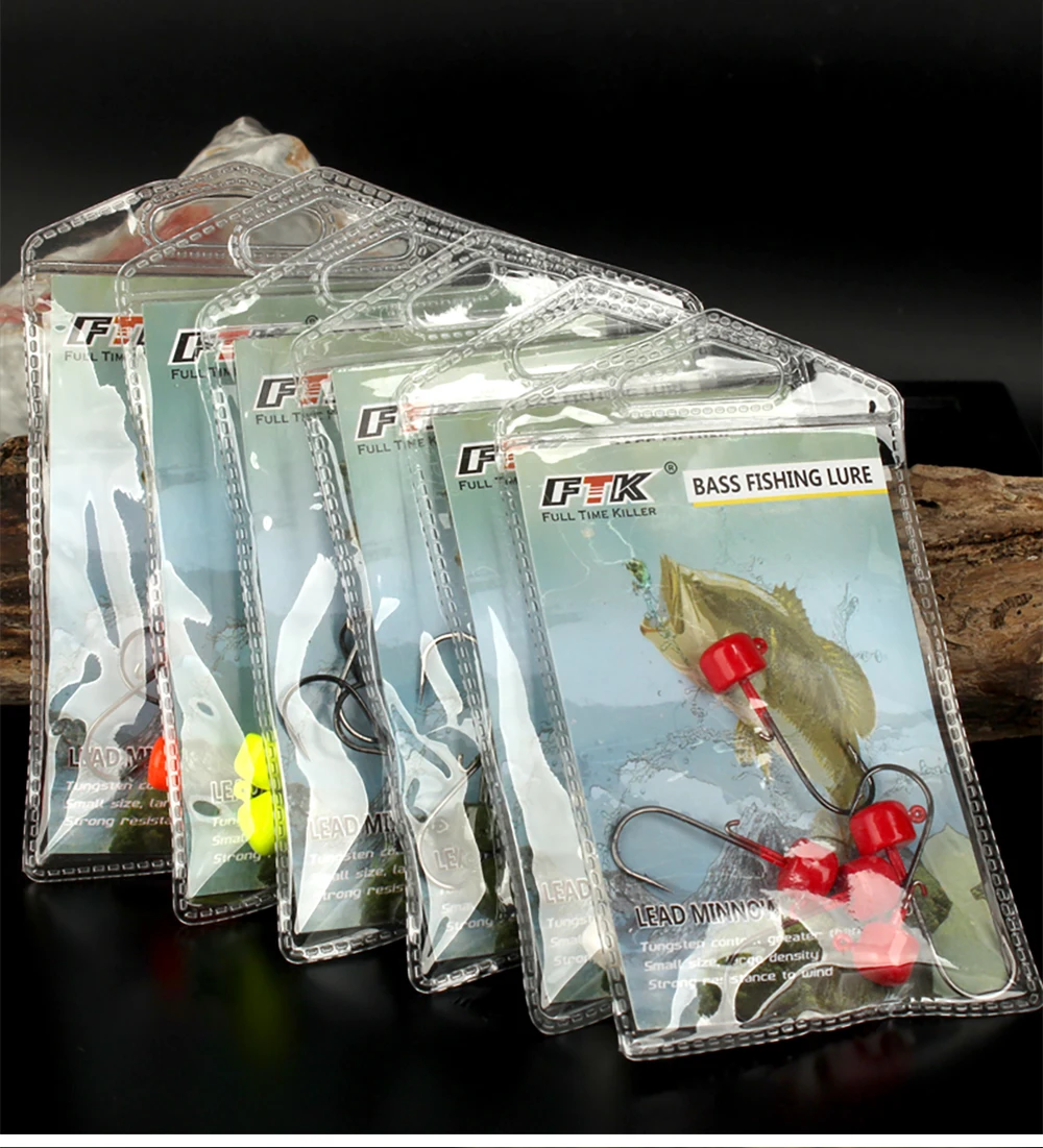 FTK Angelhaken 5 Stück 1,6g 2g 3g 4,8g 5,8g Ned Rig Jig Pilz-Jigköpfe Haken Weiche Wurmköder Haken für Barsch Forelle Hecht – Detail 11