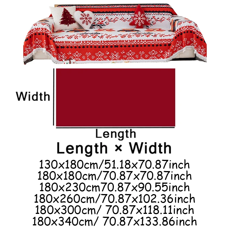 عيد الميلاد أريكة منشفة الأمريكية الرجعية متعددة الأغراض بطانية عدم الانزلاق غطاء كامل منشفة من القماش بسيطة وعصرية نافيداد 2026 #2