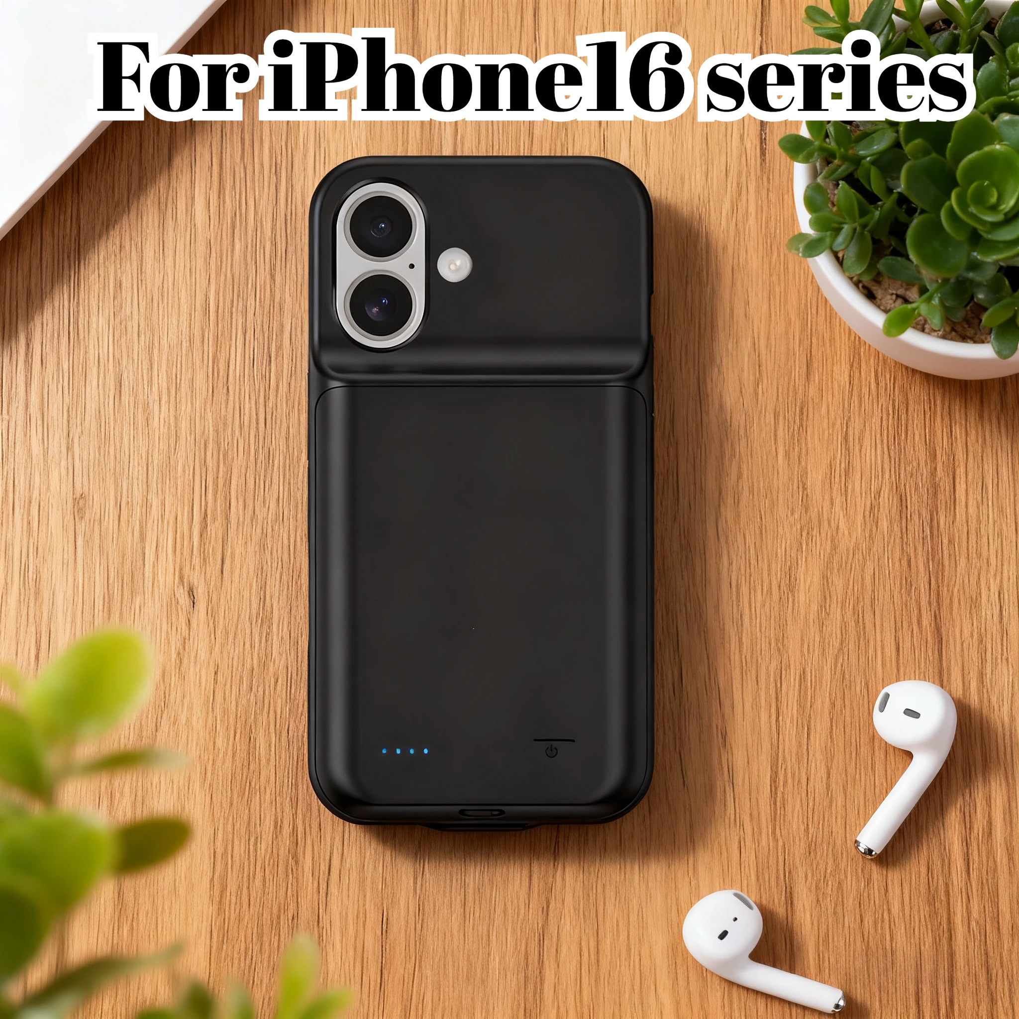 

Чехол для беспроводного аккумулятора емкостью 10000 мАч для IPhone 16 16Pro Max/16Pro, ультратонкое портативное зарядное устройство со встроенным кабелем