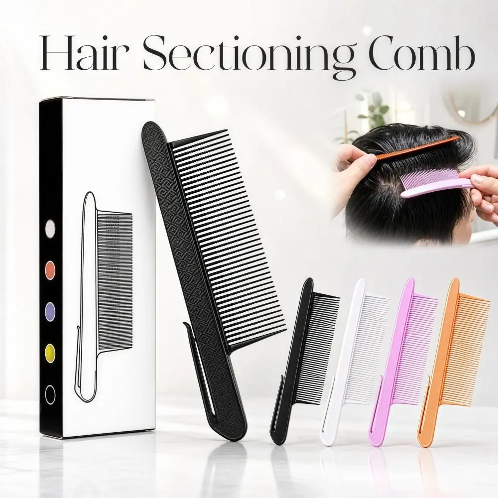 Professional Anti-Static Hair Sectioning Comb Smooth Portable Barber Parting Comb Lightweight Durable Hair Clip Comb Salon Hair