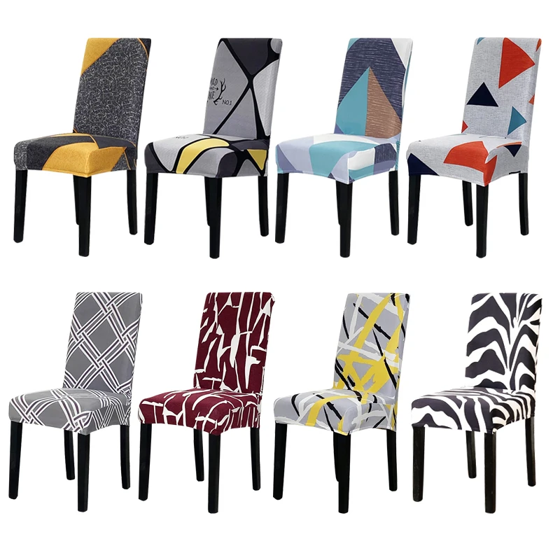 Чехлы на стулья для столовой, эластичные съемные чехлы из спандекса с защитой от пыли для сидений, разноцветные чехлы на стулья, 1 шт.