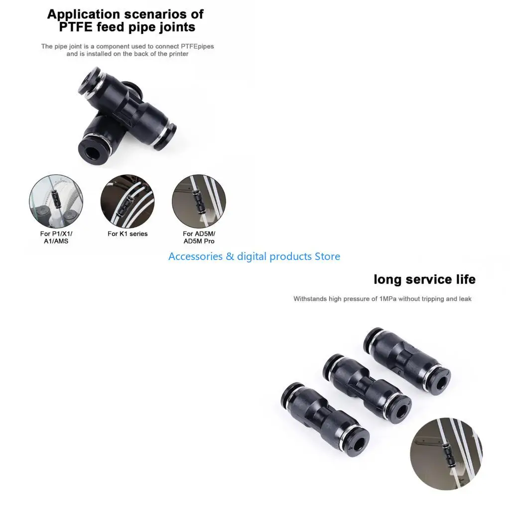 

77JD Advanced PU4 Coupler PTFE Tube Connector For PTFE Tubes In Printing