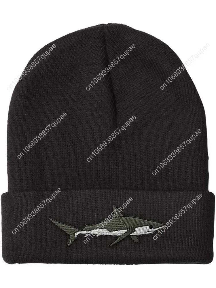

Custom Beanies for Men Shark Embroidery Ocean and Winter Hats for Women Acrylic Skull Cap 1 Size