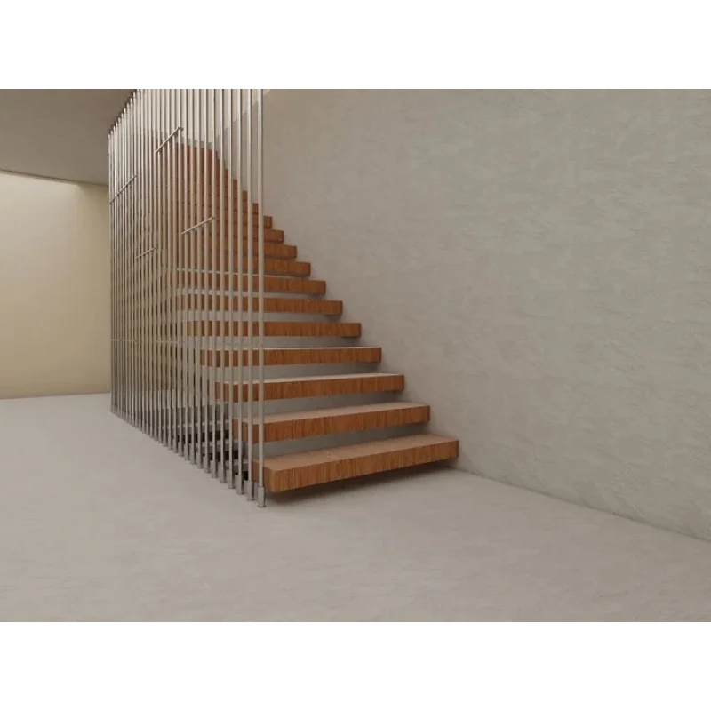 custom.CBMmart Safety Straight Stair Stairs Floating Staircase With Open Glass Treads