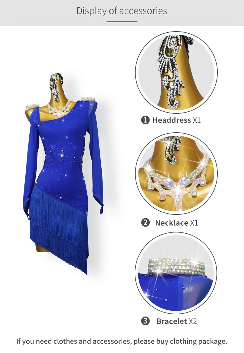 Damen-Latein-Tanzwettbewerbskleid, elegante Partykostüme für amerikanische Mädchen, 2026 Ballsaal-Karneval-Übungskleidung, Party-Outfit – Detail 5