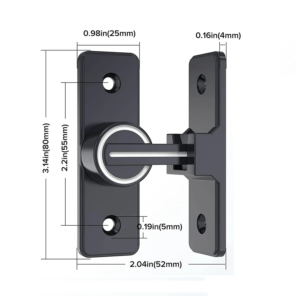 Barn Door Lock Hardware, 90 Degree Heavy Duty Gate Latches Flip Latch Safety Door Bolt Latch Lock 2 Pack