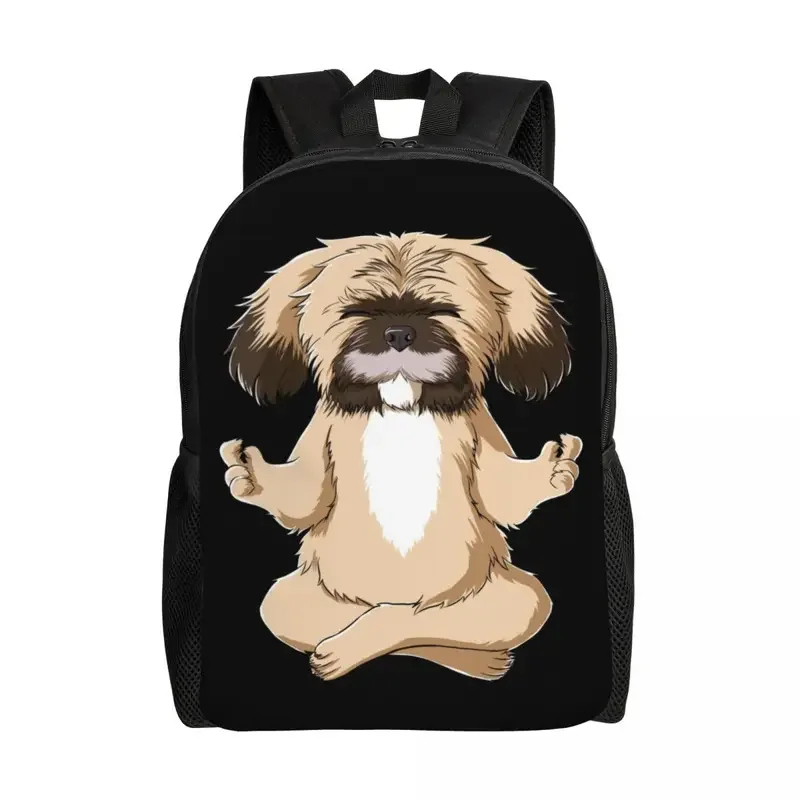 Meditation Yoga Shih Tzu Dog Backpack for Men Women Waterproof College School Pet Puppy Bag Print Bookbag