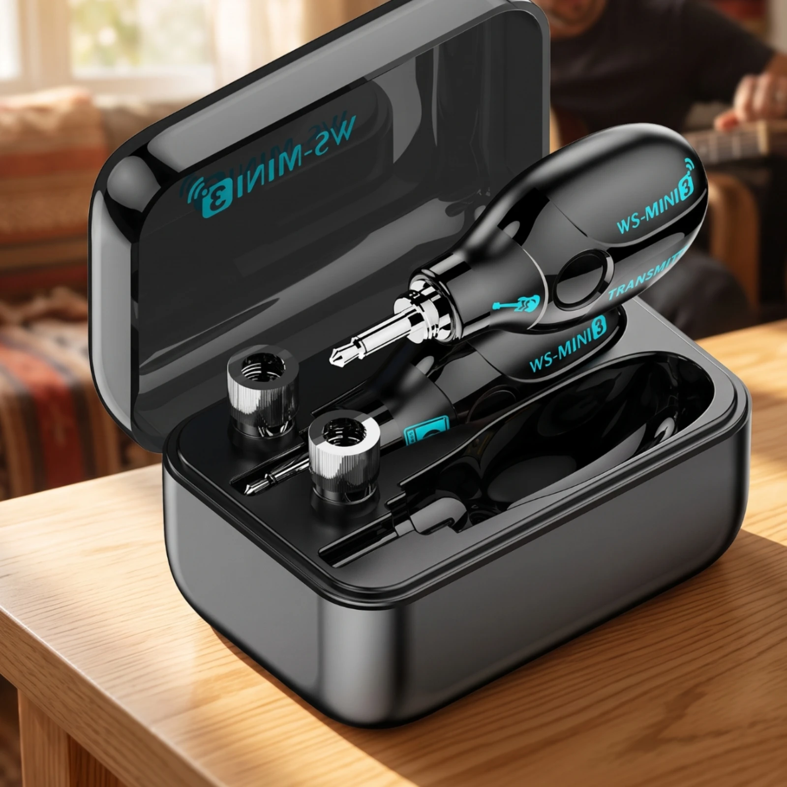 Wireless Guitar System with Charging Case Two-portJack Wireless Guitar System with Charging Box Anti-Interference High Fidelity