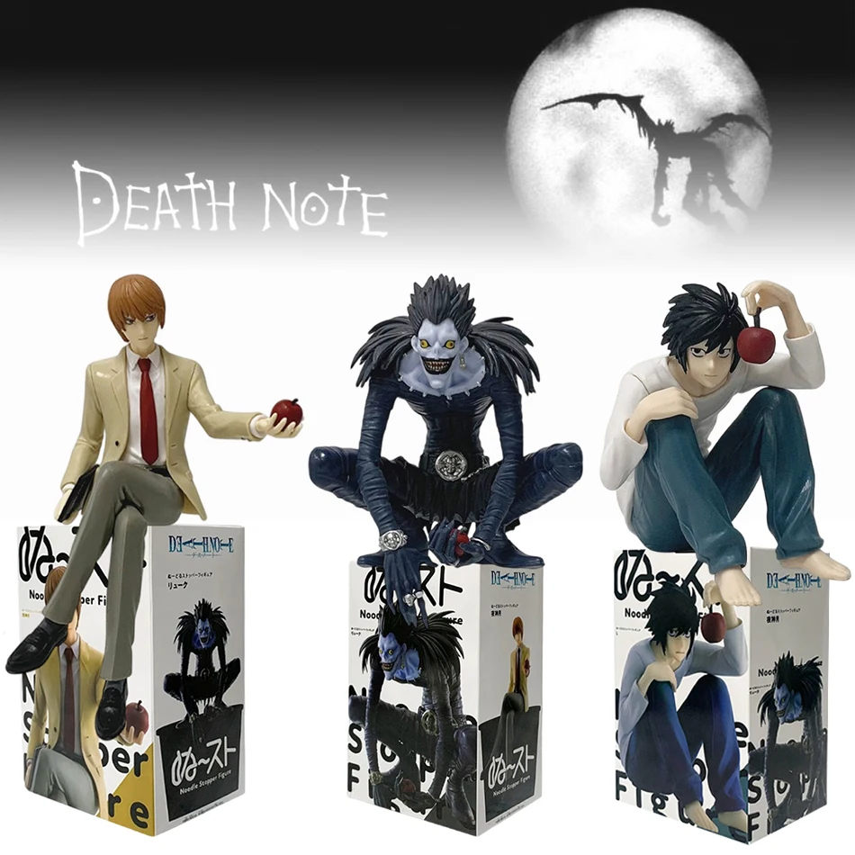 Anime 8-16cm Death Note Light Yagami Ryuk Sitzende Haltung Druck-Instantnudeln mit Äpfeln PVC-Modell Sammlerstück Auf Lager