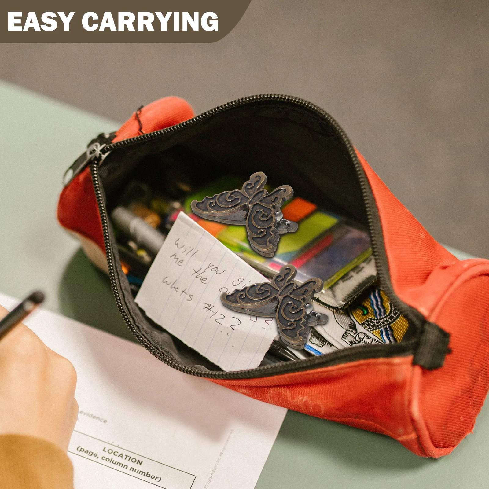 4pcs Butterfly Decorative Clips For Hanging Small Notebook Journal Paper Document Ticket Organizer Metal Storage