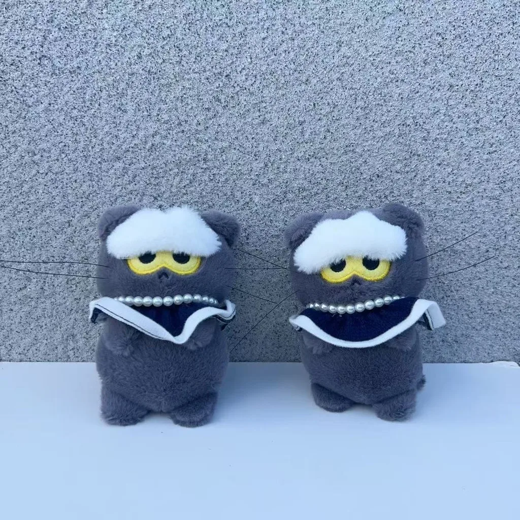 Kpop G-DRAGON ZOA دمية قطيفة كيرينغ ألعاب محشوة على شكل قطة رمادية #3