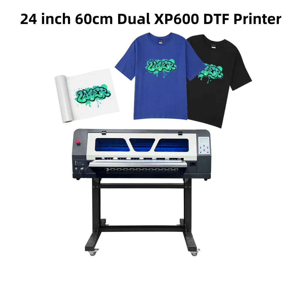 

24inch 60cm Dual XP600 DTF Printer Doubled Printing Speed Compared to L1800 and L805 Automatic Cleaning with Bracket For T-shirt