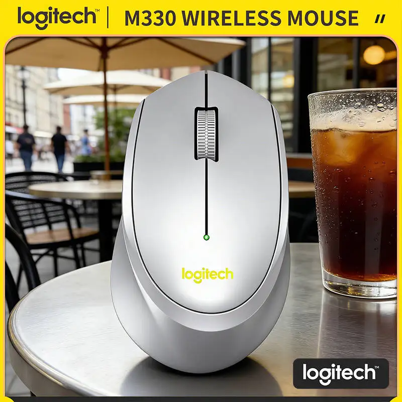 

Logitech M330 Wireless Silent Mouse Optical Tracking 2.4GHz Ergonomic Grip for PC Mac Windows Home Office Laptop Study Use