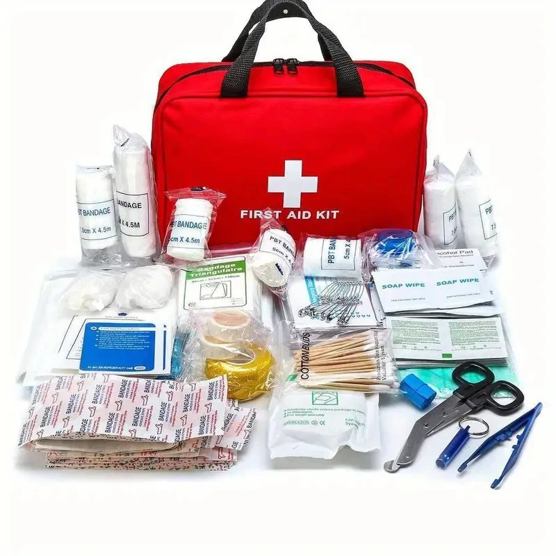 Emergency First Aid Kit With 184 Pieces, Portable Survival First Aid Kit For Home Outdoor Rescue