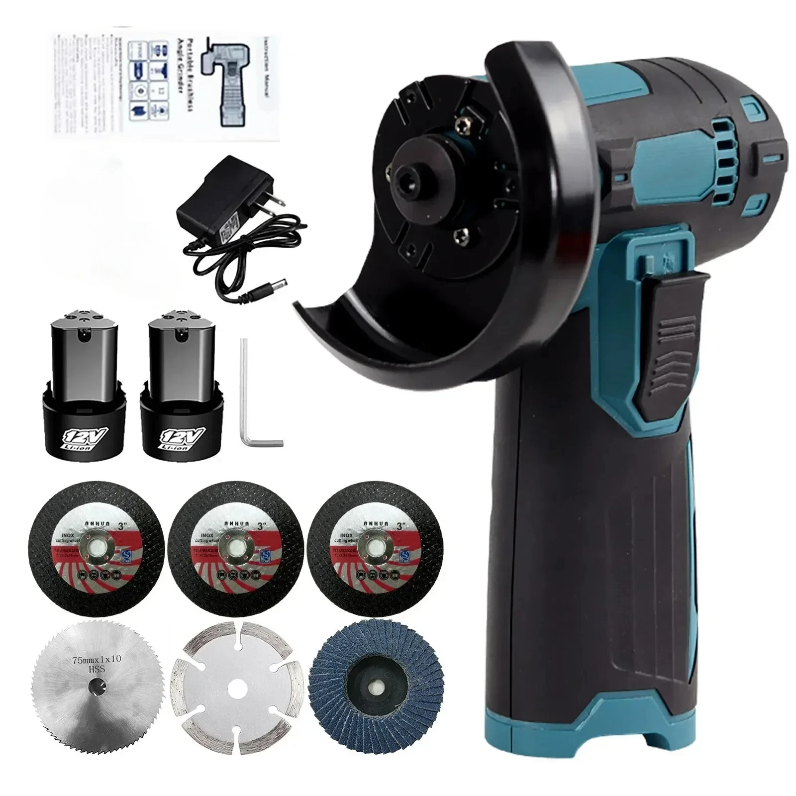 Rebarbadora Elétrica sem Escova Mini Polidor sem Fio Diamond Tile Madeira Corte de Pedra Ferramentas 12v 19500rpm