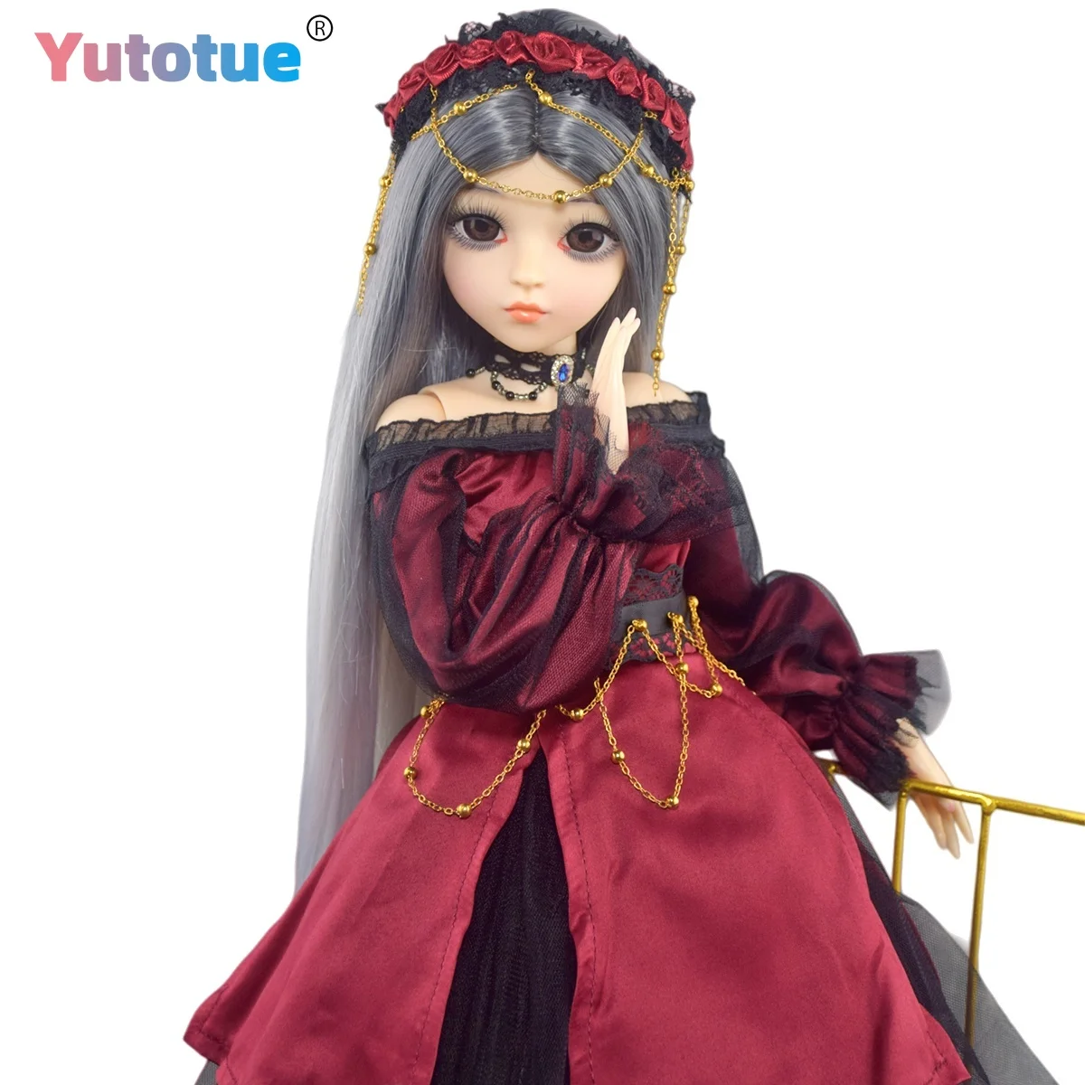 

YUTOTUE 60 см, кукла для девочек с градиентом, прямой парик, красивые модельные туфли, 1/3 BJD, реалистичная игрушка-кукла