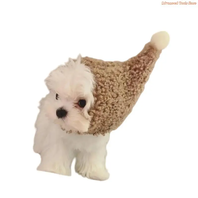 Warm Fleece Hat For Small Dogs Adjustable For Holiday Costume Headwear Accessories W91B