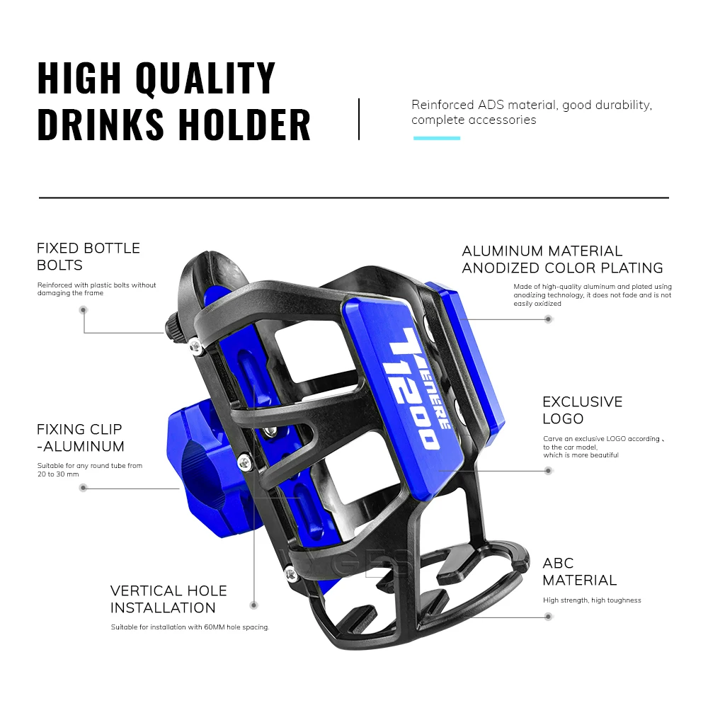 For Yamaha XT1200Z Super Tenere 700 Tenere700 XT250 TW200 Motorcycle Beverage Water Bottle Cage Drinks Holder Water Cup Holder