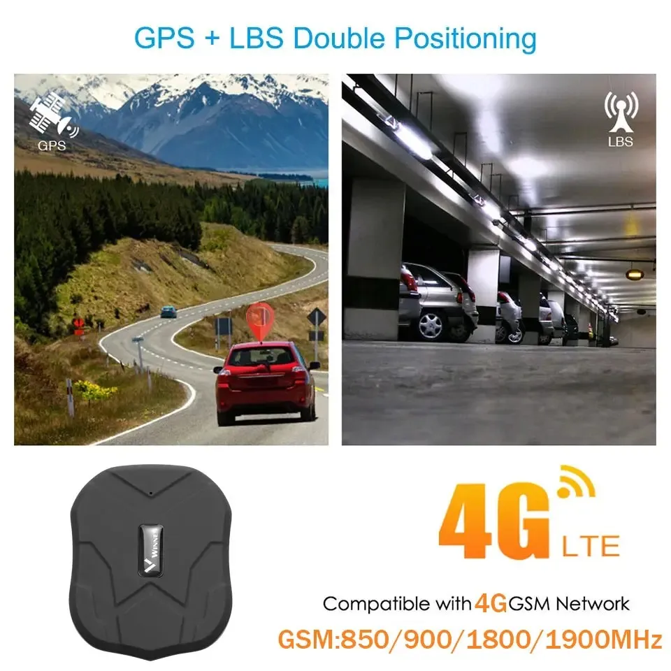 for Global GPS Tracker Latest 2G/4G LTE Magnetic Vehicle Management Device Real Time Waterproof Long Standby Time PC 1-Year