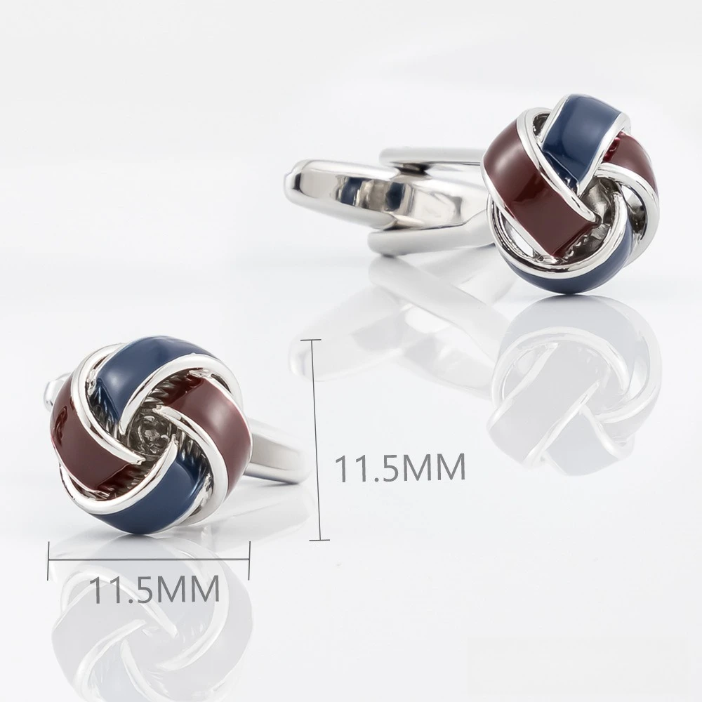 Tone Woven Knot Cufflinks Navy Brown Oil Dripping Fried Dough Twists Shaped Cufflink Business Dress Suit Shirt Men's Accessory
