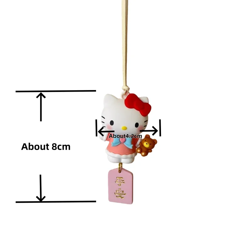 2025 Neuer Miniso Rosa Cartoon Niedlicher Hello Kitty Auto-Rückspiegel-Anhänger Auto-Innendekoration Anhänger Niedlicher Taschenanhänger – Detail 1