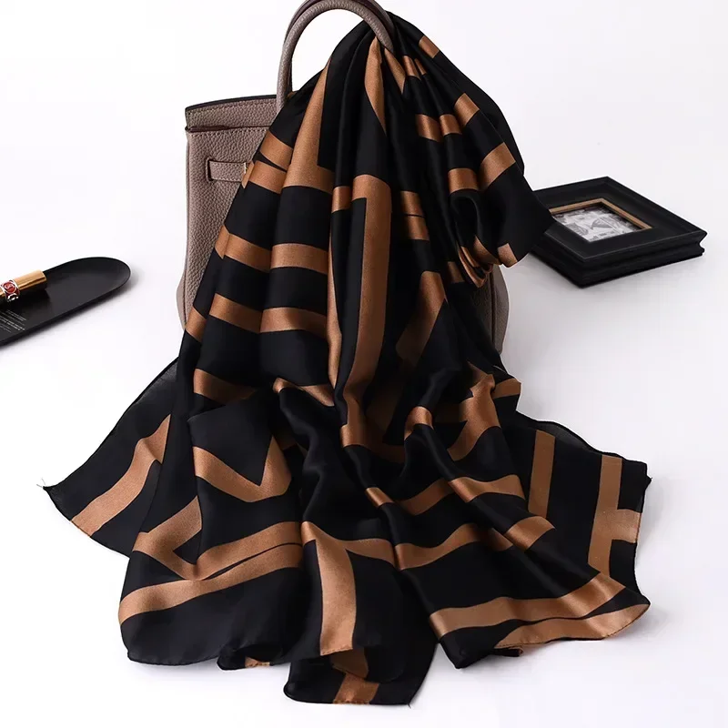 2024 New Spring Scarf Women\'s Luxury Design Scarf Silk Smooth Scarf Soft Muslim Headband Shawl Beach 85x180CM