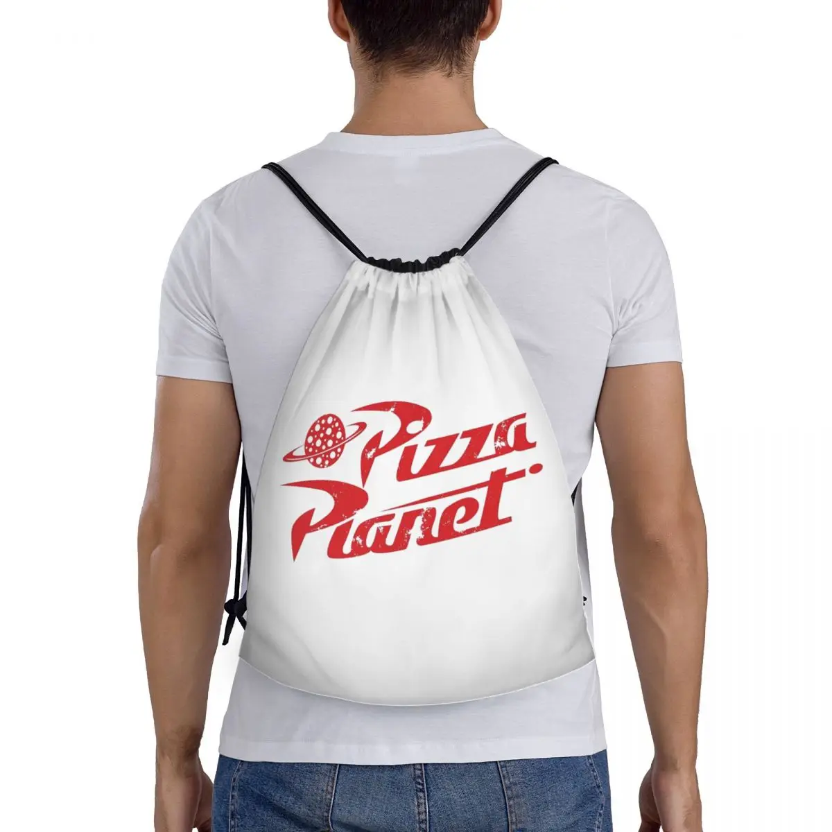 Sac à dos de sport motif dessin animé Pizza Planet Toy Story, avec ficelle Pixar, pour cyclisme