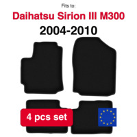 Velour rugs set for Daihatsu Sirion III M300 hatchback (2004-2010) -Black (4 PCs)