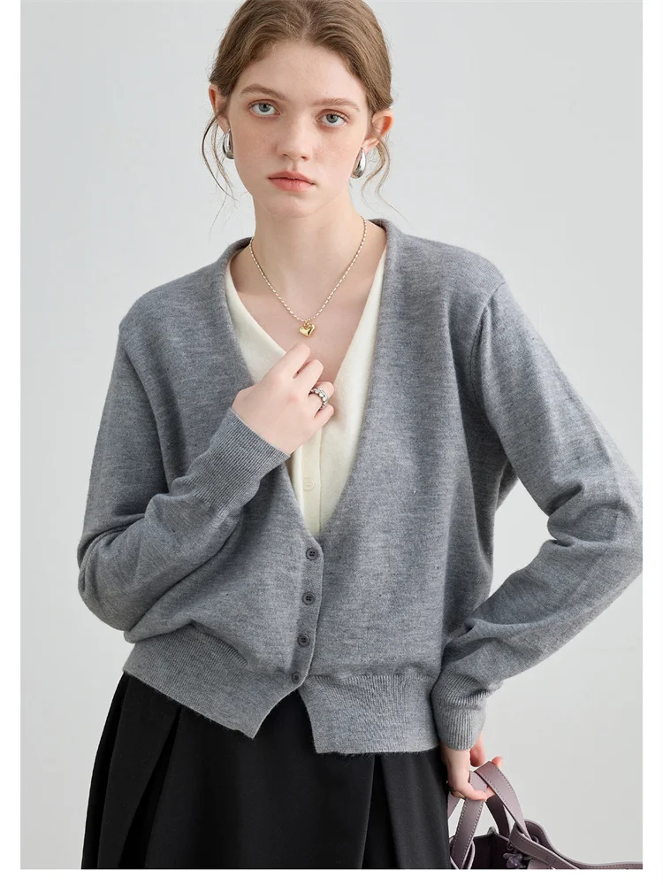 

MOLAN Korean Woman Sweater Stylish Fake 2Pieces Lapel Long Sleeve Solid Fashion Cute Sweet Sweater Female Knitted Top