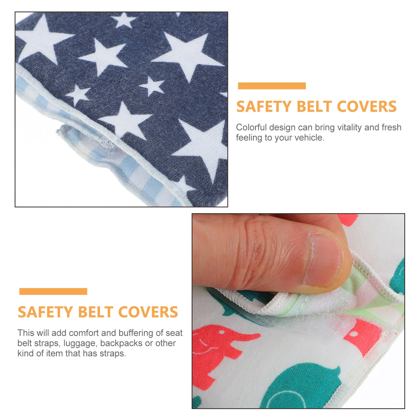 مجموعتان من أغطية الأمان وسائد حزام متينة ملونة لأغطية أمان الحماية التلقائية
